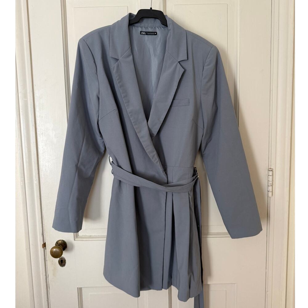 Zara Box Pleat Blazer Dress with Belt – Blue Gray – Size XL | Ref. 8664/338 - Picture 3 of 8